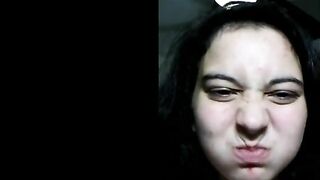 Girl chewing and swallowing shit