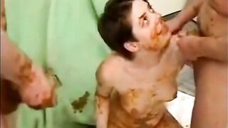 Vintage slut enjoying hot scat fuck