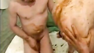 Vintage slut enjoying hot scat fuck