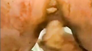 Vintage slut enjoying hot scat fuck