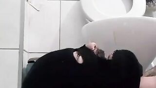 Horny slave waiting for shit