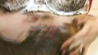 Blonde fuck slop pig gets her face covered in shit