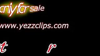 Girl in heels shits on a naked man.