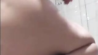 Woman squats over toilet and takes a big shit