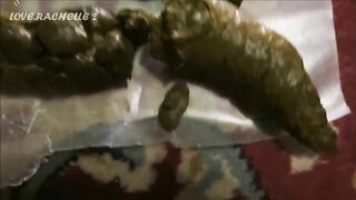 Two chicks face fuck a big pile of shit