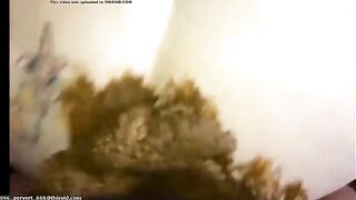 Girl playing with her own shit in bed