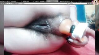 Girl fucks her own shit covered ass