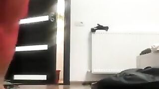 Girl plays with her shit piled on the table