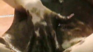 Slutty girl Veronika masturbates with shit