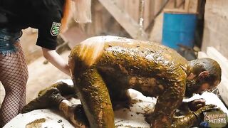 Dung Prison - pegging and fucking in the cowshit