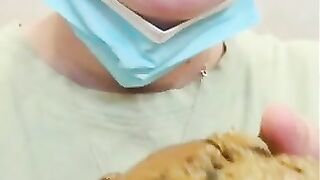 Horny amateur young babe shitting and smearing