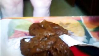 Fat hairy granny shitting closeup