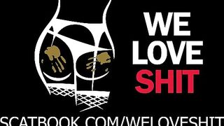 Cute blonde teen girl smearing shit