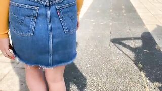 Gorgeous blonde German milf shitting in the car- Public