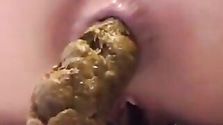 Lovely green turd from sexy ass