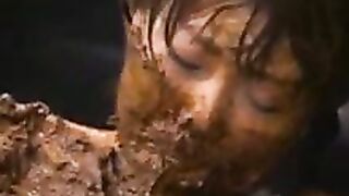 Japanese slut eating loads of shit