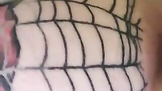 Dirty mature blonde lady shitting