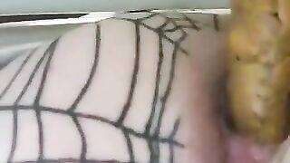 Mature brunette lady shitting hard