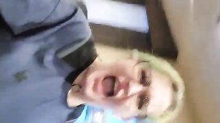 Blonde mature lady showing her shit