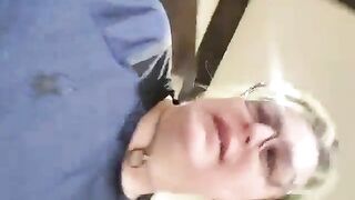 Blonde mature lady showing her shit