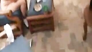 Mature lady eating shit while pussy rubbing