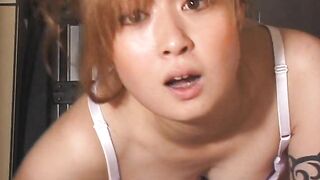 Sweet redhead Japanese girl smearing shit