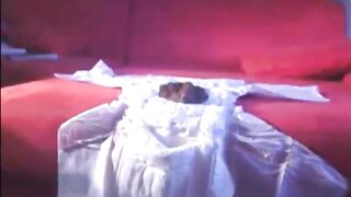 Grandma shitting on a diaper