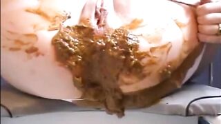Woman's diarrhea on pantyhose