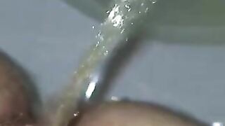 Piss and hot big turd closeup