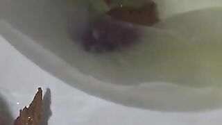 Piss and hot big turd closeup