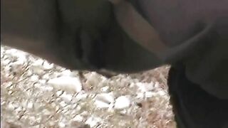 Yummy amateur gals dropping shit outdoor