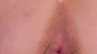 Sweet close up hairy anus poo