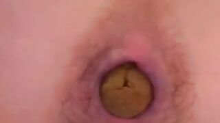 Sweet close up hairy anus poo