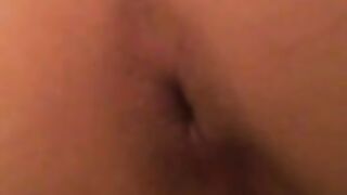 Nasty lady rubbing shit and pooping