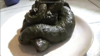 Digested Spinach poop