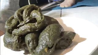 Digested Spinach poop