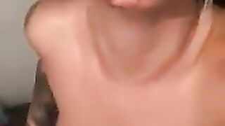 Blonde MILF smearing shit on her tits