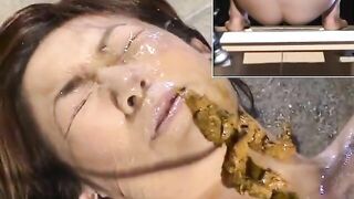 Heavy shit drop for Jap slut