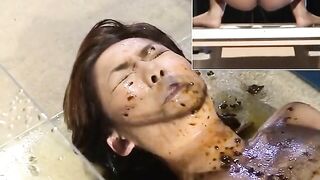 Heavy shit drop for Jap slut