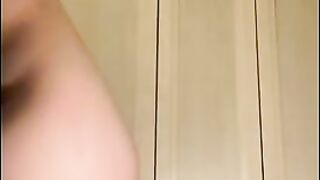 Cute brunette teen masturbating and shitting