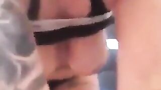 Huge titty girl dropping shit and piss