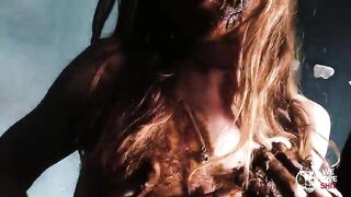 Messy poop covered babe