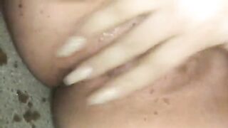 Woman eats her own shit while fingers her ass