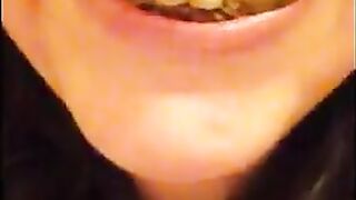 Girl swallows a big load of shit