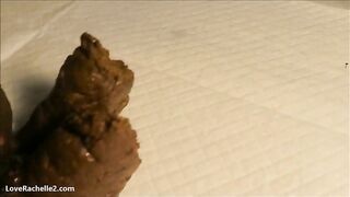 Girl shits and lets it drop on the floor