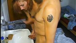 Woman eats shit out of another woman's ass