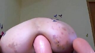 Anal dildo fuck and shit