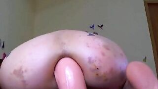 Anal dildo fuck and shit