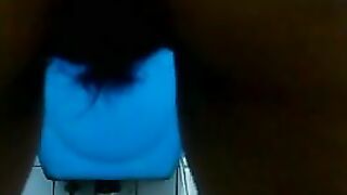 Asian girl pooping and squatting