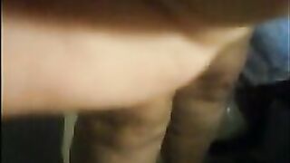 BBW Shits standing up, then smears on her bum